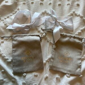 New Kendra Scott Jewelry Pouches with White Ribbons
